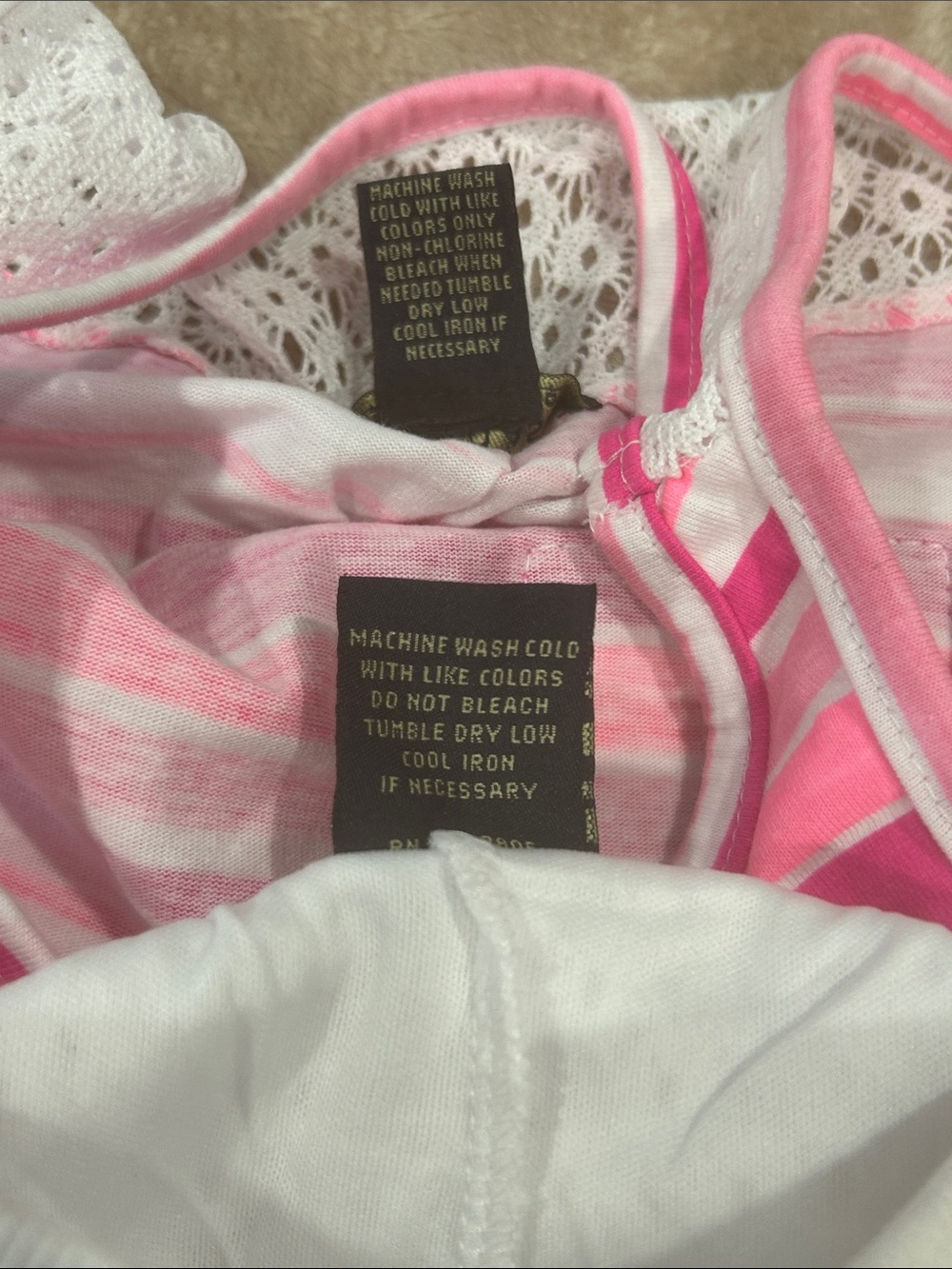 U.S. Polo Assn. Girls 2 PC Outfit Set SZ 2T NEW Tank Top Lace Shorts pink white - Picture 6 of 8